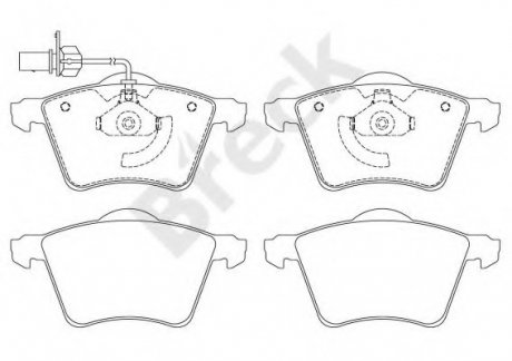 Комплект тормозных колодок, дисковый тормоз BRECK 23418 00 703 10