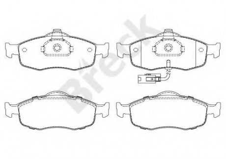Комплект тормозных колодок, дисковый тормоз BRECK 23071 00 701 10