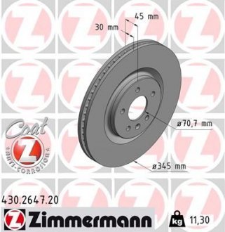 Гальмiвнi диски переднi ZIMMERMANN 430.2647.20