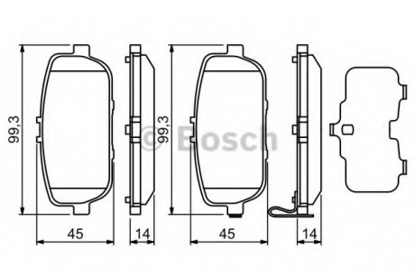 Комплект тормозных колодок, дисковый тормоз BOSCH 0 986 494 190