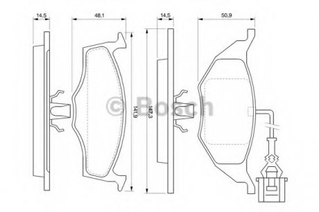 Комплект тормозных колодок, дисковый тормоз BOSCH 0 986 424 632