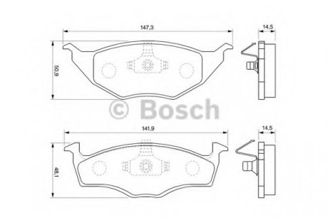 Комплект тормозных колодок, дисковый тормоз BOSCH 0 986 424 502