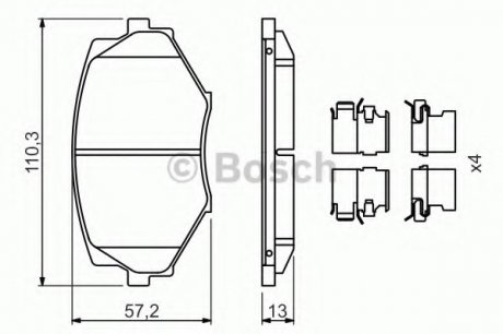 Комплект тормозных колодок, дисковый тормоз BOSCH 0 986 494 655