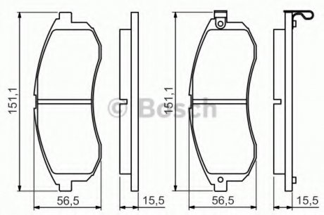 Комплект тормозных колодок, дисковый тормоз BOSCH 0 986 494 362