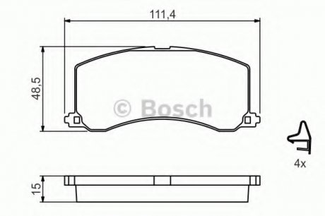 Комплект тормозных колодок, дисковый тормоз BOSCH 0 986 424 465