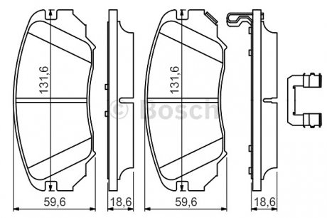 Комплект тормозных колодок, дисковый тормоз BOSCH 0 986 494 632 (фото 1)