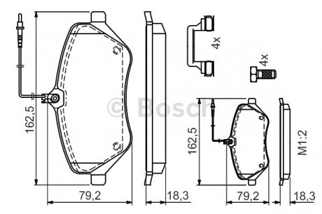 Комплект тормозных колодок, дисковый тормоз BOSCH 0 986 494 585