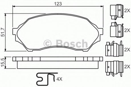 Комплект тормозных колодок, дисковый тормоз BOSCH 0 986 494 616