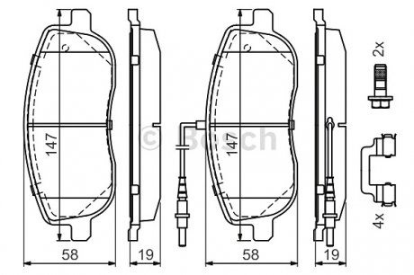 Гальмівні колодки, дискові BOSCH 0 986 494 615