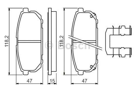 Комплект тормозных колодок, дисковый тормоз BOSCH 0 986 494 590