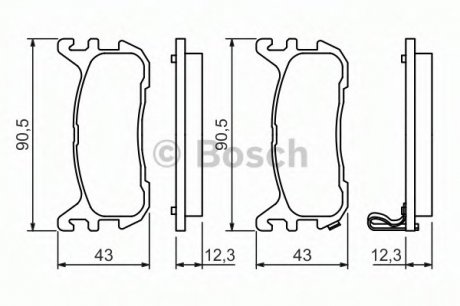 Комплект тормозных колодок, дисковый тормоз BOSCH 0 986 494 482