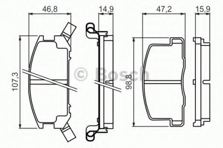 Комплект тормозных колодок, дисковый тормоз BOSCH 0 986 494 412 (фото 1)