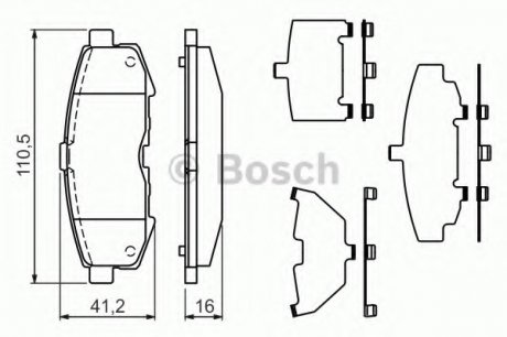 Комплект тормозных колодок, дисковый тормоз BOSCH 0 986 494 319