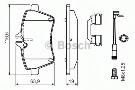 Комплект тормозных колодок, дисковый тормоз BOSCH 0 986 494 290