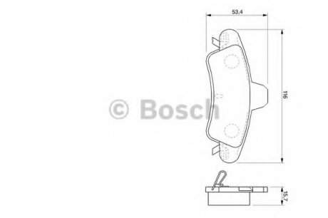 Комплект тормозных колодок, дисковый тормоз BOSCH 0 986 424 744
