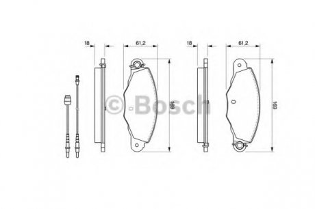 Комплект тормозных колодок, дисковый тормоз BOSCH 0 986 424 511