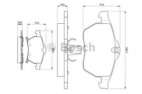 Комплект тормозных колодок, дисковый тормоз BOSCH 0 986 424 488