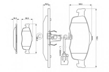 Комплект тормозных колодок, дисковый тормоз BOSCH 0 986 424 359