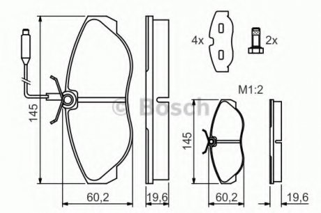 Комплект тормозных колодок, дисковый тормоз BOSCH 0 986 424 030