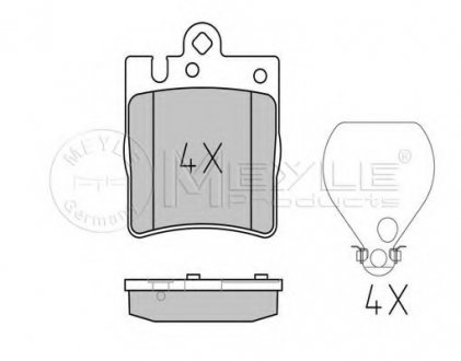 Комплект тормозных колодок, дисковый тормоз MEYLE AG 025 218 9915 (фото 1)