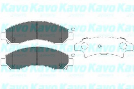 Комплект тормозных колодок, дисковый тормоз PARTS KAVO KBP3514