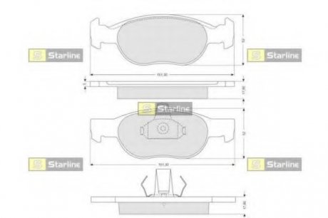 Комплект тормозных колодок, дисковый тормоз STAR LINE BD S823P (фото 1)