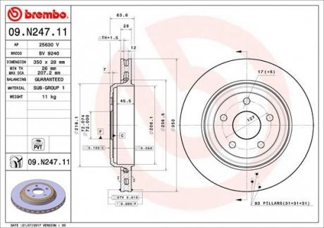 Тормозные диски Brembo 09.N247.11 (фото 1)