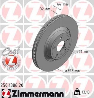 Диск гальмівний ZIMMERMANN 250.1386.20