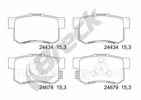 Гальмівні колодки, дискові BRECK 24434 00 704 00
