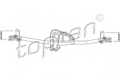 Система тяг и рычагов привода стеклоочистителя TOPRAN 110 695