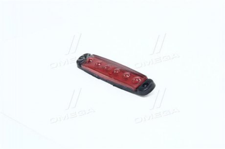 Ліхтар габаритний 12/24V LED червоний (6 діодів, 1ряд) TP02-57-075 TEMPEST TP0257075 (фото 1)