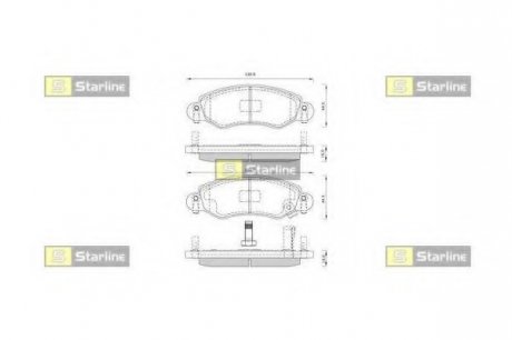 Комплект тормозных колодок, дисковый тормоз STAR LINE BD S263 (фото 1)