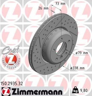 TARCZA HAMULC. BMW 3 E90 05-11 PRZУD ZIMMERMANN 150.2935.32