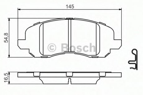 Комплект тормозных колодок, дисковый тормоз BOSCH 0986494575 (фото 1)