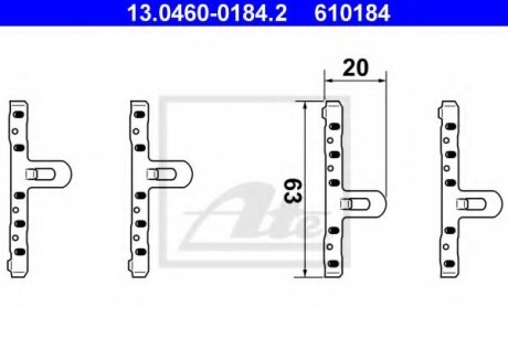 Комплектующие, колодки дискового тормоза ATE 13.0460-0184.2 (фото 1)