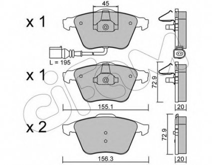 Гальмівні колодки пер. Caddy III/Golf V/Passat B6/Octavia A5 CIFAM 822-549-4