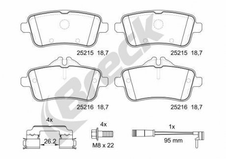 KLOCKI HAM. DB T. W166/X166 GL/ML 11- BRECK 25215 00 554 10