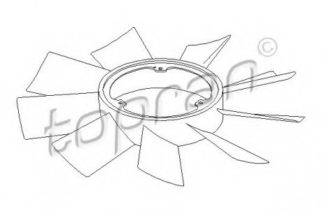 Крыльчатка вентилятора, охлаждение двигателя TOPRAN 401 002 (фото 1)