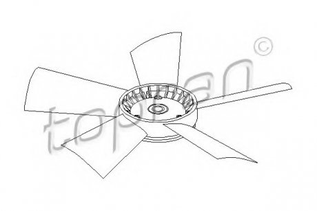 Крыльчатка вентилятора, охлаждение двигателя TOPRAN 401 191