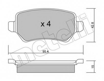 Комплект тормозных колодок, дисковый тормоз Metelli 2205421 (фото 1)