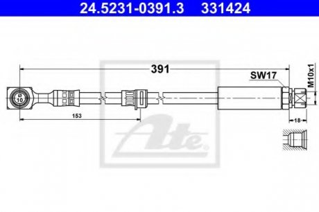 PRZEW╙D HAM./PRZ/ OPEL VECTRA 00- /L+P/ ATE 24.5231-0391.3