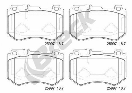 Гальмівні колодки, дискові BRECK 25997 00 701 00