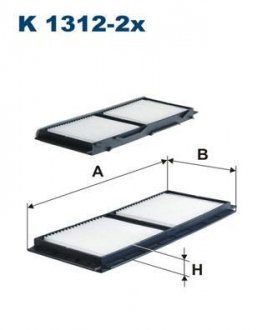 Фильтр, воздух во внутренном пространстве FILTRON WIX FILTERS K1312-2x