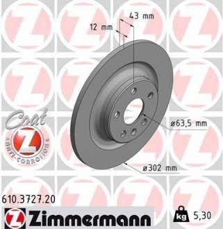 TARCZA HAM./TYг/ VOLVO S90/V90 16- ZIMMERMANN 610.3727.20