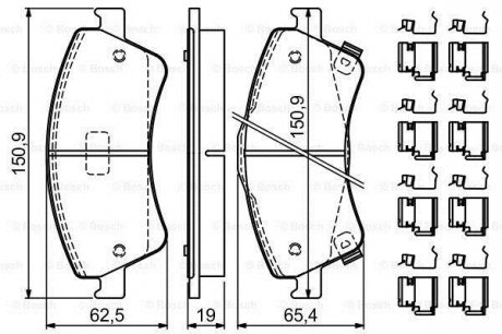 KLOCKI HAMULC. TOYOTA AVENSIS 09- PRZУD BOSCH 0986494932