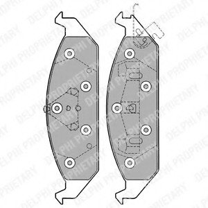 Комплект тормозных колодок, дисковый тормоз Delphi LP1161 (фото 1)