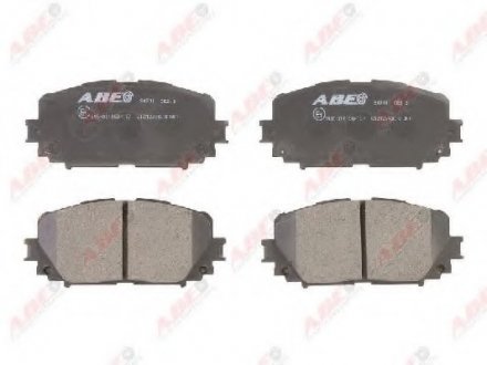 Комплект гальмівних колодок передн, TOYOTA ALLION I, ALLION II, BB I, CHASER, COROLLA, IST, MARK II VI, NOAH/VOXY, OPA, PORTE I, PREMIO, PRIUS, PRIUS C, PROBOX / SUCCEED, RACTIS 1.0-3.5 08.88- ABE C12127ABE