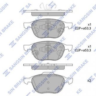 Колодки тормозные FORD C-MAX II 12- перед. SANGSIN HI-Q SP1712