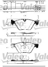 Комплект тормозных колодок, дисковый тормоз Valeo 601283