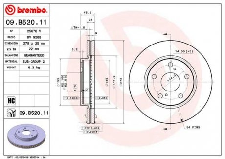 Тормозные диски BRE Brembo 09.B520.11
